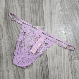 Victoria's Secret DREAM ANGELS Lilac Lace Adjustable V-String Thong Panty